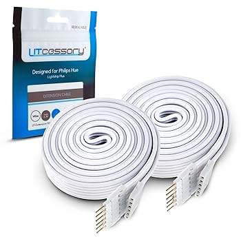 【中古】Litcessory 取りひろげる有線テレビ 為に Philips Hue Lightstrip Plus 1m、 2 個条、 白 - 標準尺度 6 ピン V3