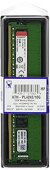 【中古】キングストン KTH-PL424E16G 16GB DDR4 2400MHz ECC CL17 X8 1.2V Unbuffered DIMM パソコン4-19200