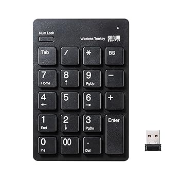 【中古】サンワサプライ ワイヤレスUSBテンキー ブラック NT-WL20BK