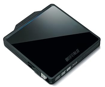 【中古】BUFFALO BDXL相応う USB2.0用携帯型Blu-ray運転 W有線テレビ納める印字機 黒いこと BRXL-マイコン6VU2-BKC