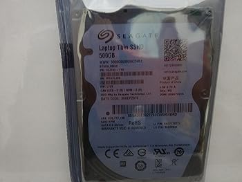 【中古】seagate Laptop Thin SSHD  2.5inch  SATA 6Gbs  NCQ  500GB  64MB  5400rpm  SSD8GB MLC+HDD変わり種7粍  ST500LM000