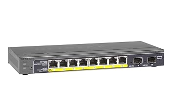 【中古】製造業者生み出すこと為し終える品NETGEAR スイッチングこしき ギガ 8界面 かっこ良い PoEx8 46WSFPx2 L2 VLAN QoS ACL IGMP LAG GS110TP-200AJS