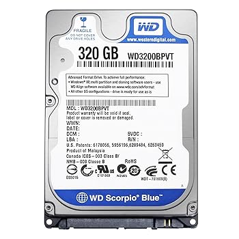 【中古】【39shop】Western★Digital 2.5インチ HDD安心の茶箱梱包320GB 16MB SATA WD WD3200BPVT メーカーリファブ品(良い)|ドリエム店