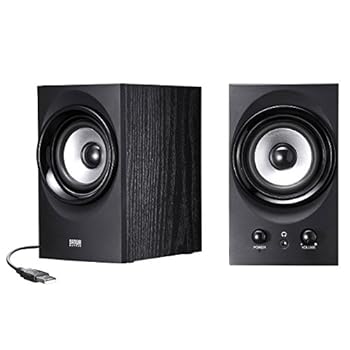【中古】サンワサプライ ハイパワーUSBスピーカー 25.6W出力 低音強化パッシブラジエーター搭載 ブラック MM-SPU9BK