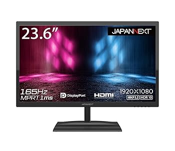 【中古】JAPANNEXT 23.6型 盛りだくさん固定ディスク1920x1080 液晶ゲーミングモニター JN-GT236FHDR165 HDMI DP 165サイクル 144サイクル