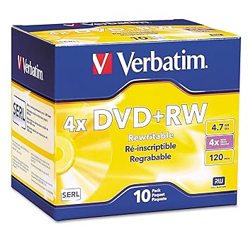 【中古】【39shop】Verbatim★94839 DVD + RWディスク、4.7 GB、4 x、WスリムジュエルCases、パール、10 パック（非常に良い）｜ドリエム店