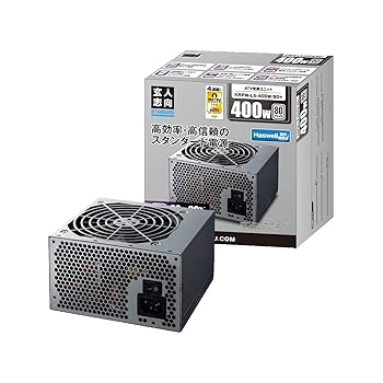 【中古】玄人志向 STANDARDシリーズ 80 PLUS 400W ATX電源 KRPW-L5-400W80+