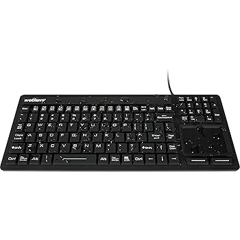 【中古】【39shop】WetKeys★"Touchpad Plus プロフェッショナルグレード 硬質シリコン 防水キーボード タッチパッド USB ブラック | KBWKRC106T-BK(良い)|ドリエム店