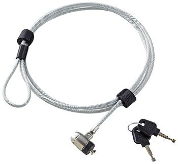 【中古】Digio2 セキュリティロック シルバー シリンダー錠タイプ ワイヤー長2m、ワイヤーの太さφ4mm SL-051
