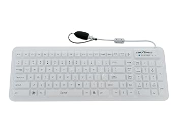 【中古】【39shop】Seal★Shield SEAL GLOW シリコンキーボード - バックライト, 食洗機で洗浄可 & 抗菌 白USBGen 2 デザイン SW106G2（良い）｜ドリエム店