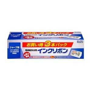 【中古】エルパ ELPA FAXインクリボン インクカートリッジ シャープ用 A4 33m+3m 3本入 FIR-SR8-3P