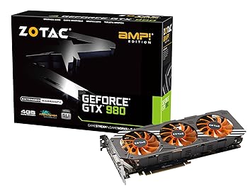 【中古】ZOTAC GeForce GTX 980AMP グラフィクスゲーム盤 VD5512 ZTGTX98-4GD5AMP01