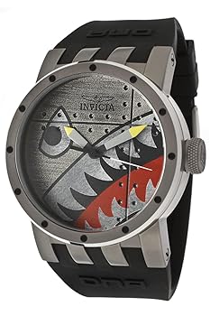 【中古】Invicta Men 's 11651?DNA Bomberつや消しブラックとグレーダイヤルブラックシリコン腕時計