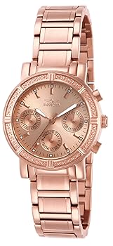 【中古】Invicta Women\u0027s 33粍 Gold Steel Bracelet \u0026 Case Quartz Date Watch 14874