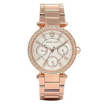 【中古】MICHAEL KORS マイケル教科課程 ウォッチ 時辰儀 レディース 石英 アナログ 金属元素 サクラ色ゴールド 外殻 白いこと 石ころ MK5616 並行輸入品