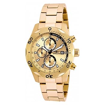 【中古】Invicta Men\u0027s 17750 Specialty Quartz Chronograph Gold Dial Watch