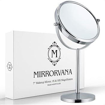 【中古】MIRRORVANA 7in メイクアップミラー 等倍\u002610倍虫眼鏡 日用品雑貨・文房具・手芸-その他