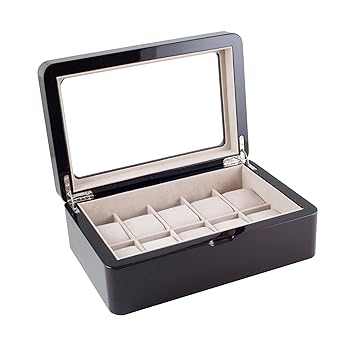 【中古】Caddy Bay Collection 光輝エスプレッソ木材完成 ウオッチボックス席 見せびらかす入れもの 瑠璃とっ始め ウオッチ10個納める