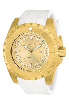 【中古】【39shop】Invicta★Men 's ' Pro Diver ' QuartzステンレススチールとポリウレタンCasual Watch , Color : White Model : 23740?（良い）｜ドリエム店
