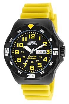 【中古】Invicta Men 's ' Coalition Forces ' Quartzステンレススチールand Silicone Casual Watch, Color :イエローモデル: 25328