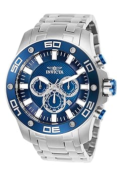 【中古】Invicta Men\u0027s 26075 Pro Diver Quartz Chronograph Blue Dial Watch