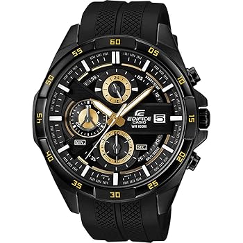 【中古】カシオエディフィス EDIFICE 100m雨合羽 黒いこと\u0026ゴールド クロノグラフ EFR-556PB-1A メンズ ウオッチ 並行輸入品