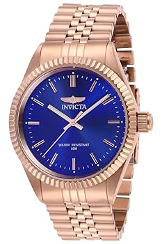 【中古】【39shop】Invicta★Men's Specialty Rose Gold-Tone Steel Bracelet & Case Quartz Blue Dial Analog Watch 29392(良い)|ドリエム店
