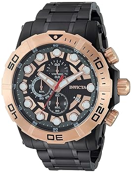 【中古】Invicta Men\u0027s Sea Hunter Black Steel Bracelet \u0026 Case Quartz Analog Watch 28267
