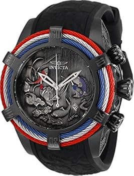【中古】Invicta Men\u0027s Bolt Black Silicone Band Steel Case Quartz Analog Watch 28216