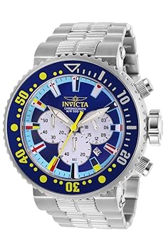 【中古】Invicta Men\u0027s 27660 Pro Diver Quartz 3 Hand Blue, White, Red, Yellow, Ocean Blue Dial Watch