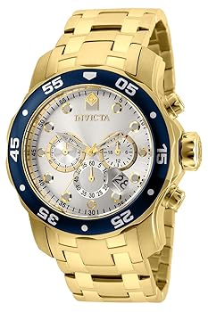 【中古】インビクタInvicta ウオッチ 80067 Pro Diver Chronograph 18K Gold Plated Steel Silver-Tone Dial メンズ 並行輸入品