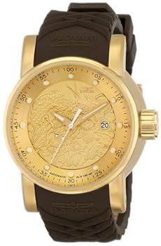 【中古】インビクタ Invicta Mens 12790 S1 Rally Yakuza Automatic Goldtone and Brown Rubber Watch 成人男性 メンズ ウォッチ 並行輸入品