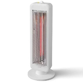 【中古】アイリスオーヤマ 電気ストーブ ヒーター 高さ型 首振り70度 転倒時電源OFF 400W800W 2段階切替 ブラックコートヒーター IESB-S800 ホワイト