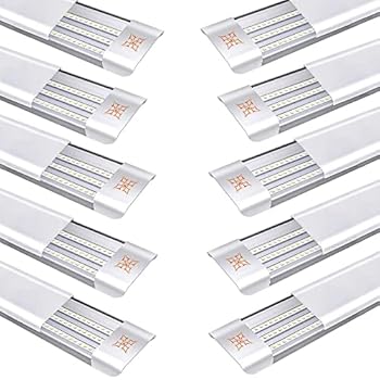 【中古】LED蛍光灯 80W形 40W消費電力 3灯相当 長さ120cm led ベースライト 504チップ 一体型台座付 直付 薄型 昼光色 天井照明 PSE 軽量 AC85-265V 10本 22,215円