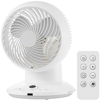 【中古】【39shop】山善★サーキュレーター DCモーター 360度首振り 静音 20畳 リモコン 入切タイマー搭載 風量8段階調節 換気空気循環 ホワイト YAR-CD20（非常に良い）｜ドリエム店