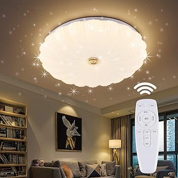 【中古】【39shop】LED★シーリングライト 星空効果 30W 810畳 無段階調光調色白色 電球色 昼光色 天井ライト インテリア リビング 照明器具 和風 玄関 門灯 廊下 和（非常に良い）｜ドリエム店