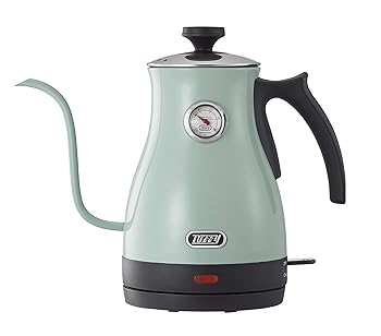 【中古】Toffyトフィー 温度計電気ケトル K-KT3 ペールアクア 適温 コーヒードリップ ハンドドリップ 空焚き防止 グースネック注ぎ口 レトロ K-KT3-PA