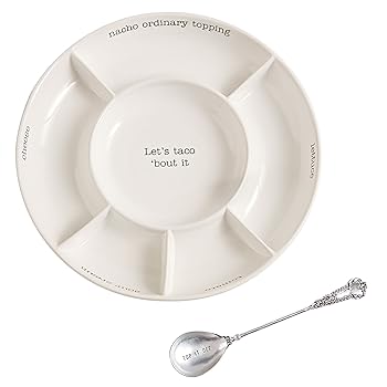 【中古】Mud Pie Taco bar Condiment Serving Platter, White