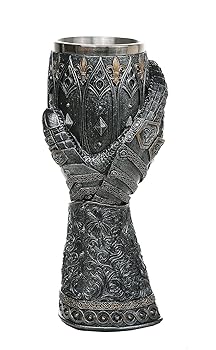 【中古】【39shop】中世の騎士★獅子王のガントレットスタイル ワインゴブレット 高さ9インチ（非常に良い）｜ドリエム店