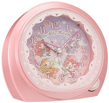 【中古】【39shop】セイコー★クロック 目覚まし時計 リルリルフェアリル アナログ ピンク パール CQ151P SEIKO（非常に良い）｜ドリエム店