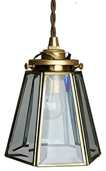 【中古】神戸マザーズランプ アンティーク ステンドグラス 天井照明 照明器具 キッチン照明 リビング照明 ペンダントライト ガラス PG-01LED電球 クリア
