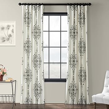 【中古】【39shop】Printed★Cotton Twillカーテンケララ、ブルーブルー 50 x 96 ブラウン PRTW-D41B-96(良い)|ドリエム店