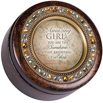 【中古】Amazing Girl BrightensオレンジアーストーンJeweled音楽ボックスPlays Wind Beneath My Wings