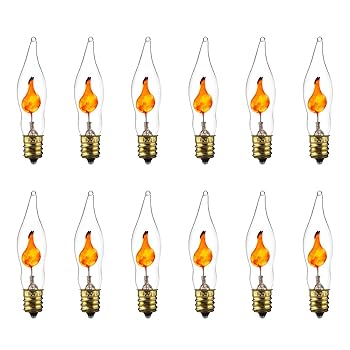 【中古】Sunlite 01506-SU プチシャンデリア ちらつき炎電球 燭台ベース E12 クリア 12個パック