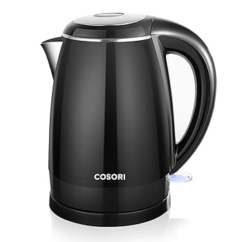 【中古】Cosori 明かり湯沸かしBPA無償性 1.8クオート ステンレス鋼スチール写真 水蒸気ガマ コーヒーポット 紅茶の葉湯沸かし 水暖房器 コードレス 明かりティーポット L