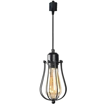 【中古】Kiven レトロペンダントライト ダクトレール式 工事不要 E26口金 LED対応 アンティーク調 スチール製 照明器具 北欧 インテリア 一灯 食卓 リビ