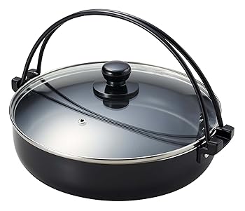 【中古】パール金属 すき焼き鍋 26cm ガラス鍋蓋付 IH対応 フッ素加工 贅の極み HB-183