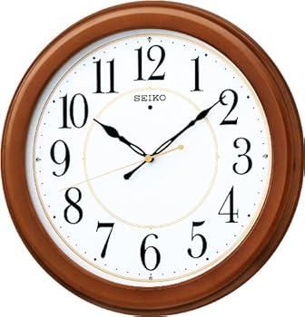 【中古】【39shop】セイコークロックSeiko★Clock 掛け時計 電波 アナログ 木枠 茶 木地 KX388B(非常に良い)|ドリエム店