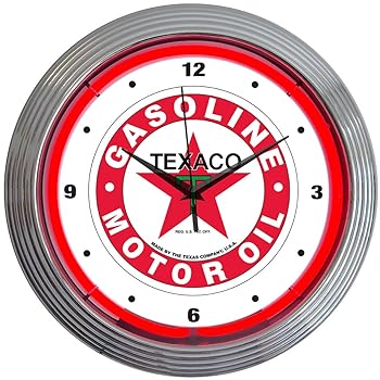 【中古】Texaco ガソリン レトロ ネオンクロック壁掛時計並行輸入品
