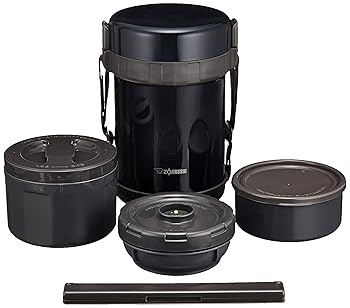 【中古】象印  ZOJIRUSHI  保温弁当箱 ステンレスランチジャー ネイビーブラックお茶わん約3杯分 SL-GG18-BD